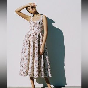 Ciao Lucia Coretta Floreale Floral Bustier Midi Dress